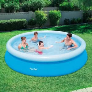 Piscina gonflabila, Dimensiune mare (244 x 61 cm), Capacitate ≈ 2000 Litri, cu Pompa (Umflare rapida) si Kit reparatii (2 Petice)